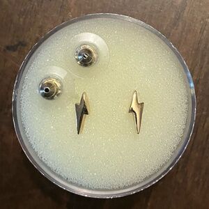 Mini lightning bolt earrings with ball backing